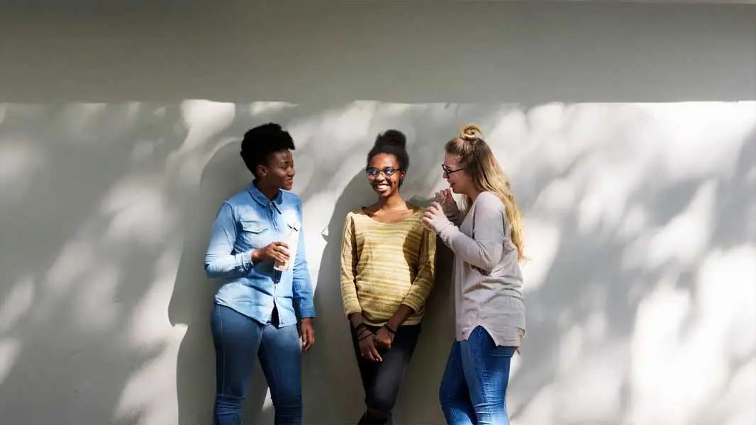 Students enjoying a conversation